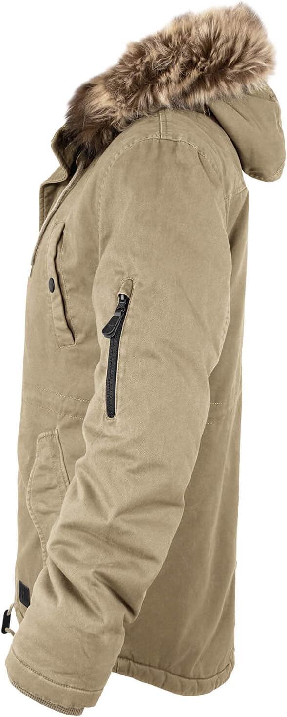 bw-online-shop Winterparka Fishtail mit Futter Herren Parka Jacke S Camel, S Camel