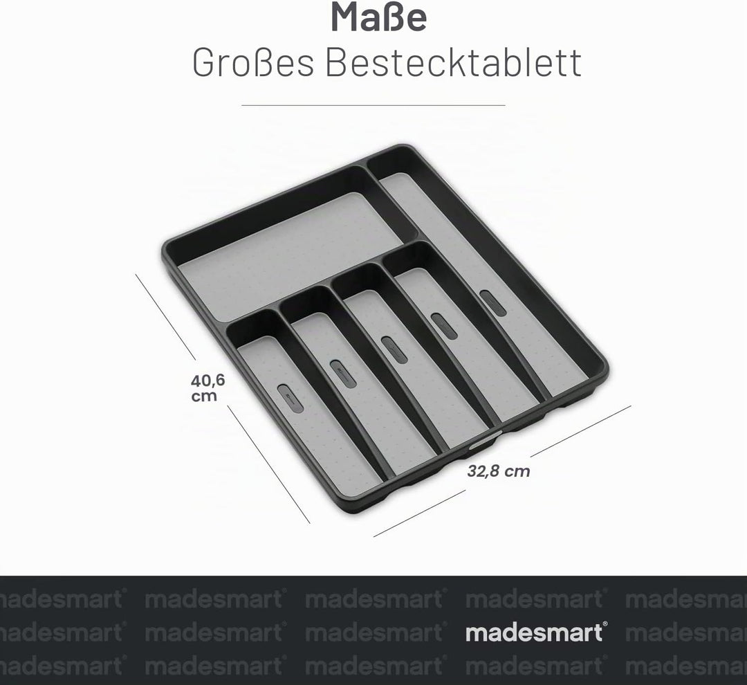 Madesmart Besteckschubladeneinsatz, gross Large Grau, Large Grau
