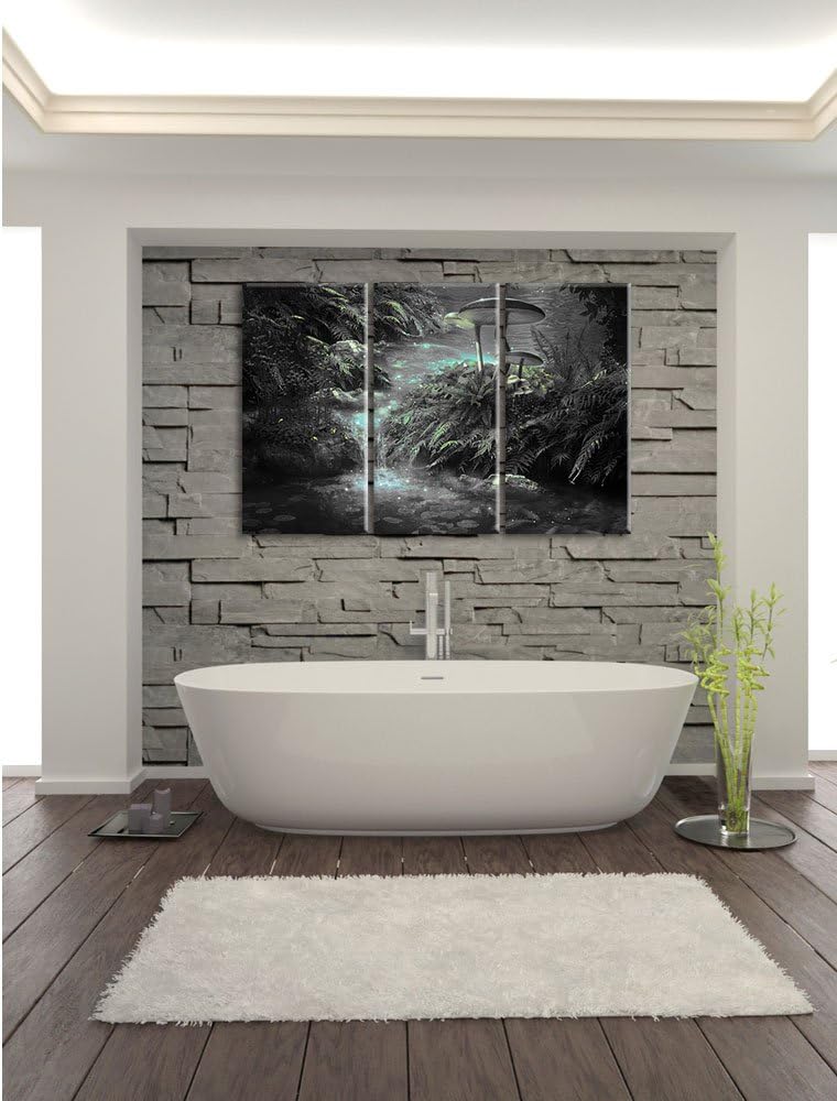 Pixxprint magischer Märchenwald als Leinwandbild/Grösse: 3 Teilig (120x80) cm/Wandbild/Kunstdruck/fe