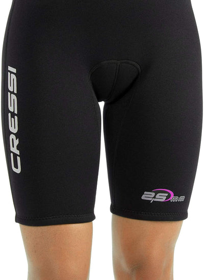 Cressi Med X Lady Shorty 2.5mm - Damen Neopren Shorty Neoprenanzug 2.5 mm S Schwarz/Rosa/Silber, S S