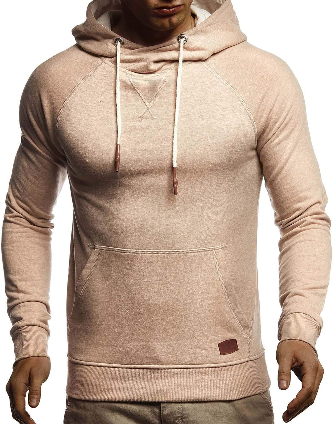 Leif Nelson Herren Pullover Hoodie Kapuzenpullover Longsleeve Basic Sweatshirt Sweater LN8153 XXL He