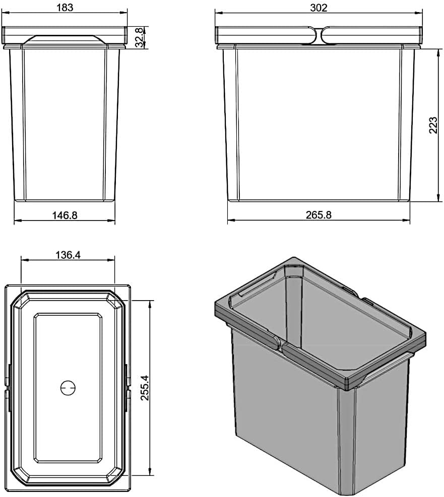 Naber Befestigung, Grau, 9L
