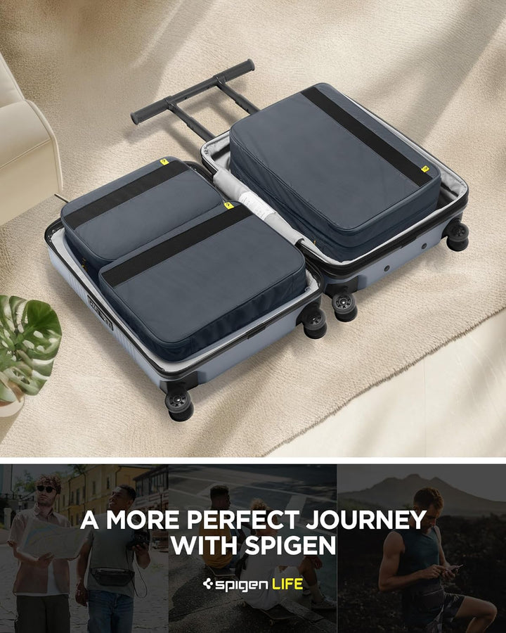 Spigen Life Packing Cube Packwürfel Koffer Organizer Set Packtaschen mit Kompression und Reissversch