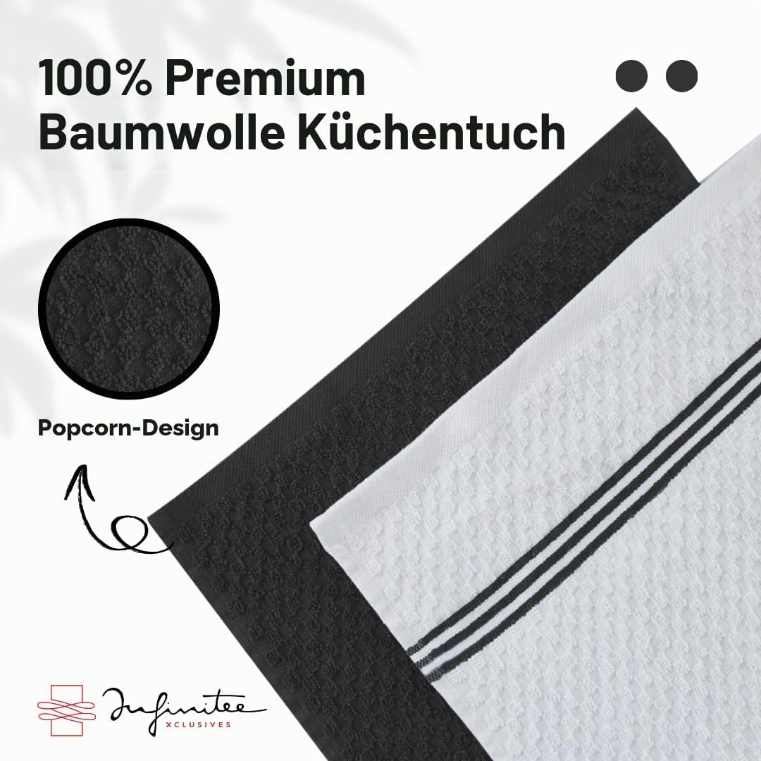 Infinitee Xclusives Küchentücher aus 100 % Baumwolle, ultraweiche Geschirrtücher, super saugfähige F