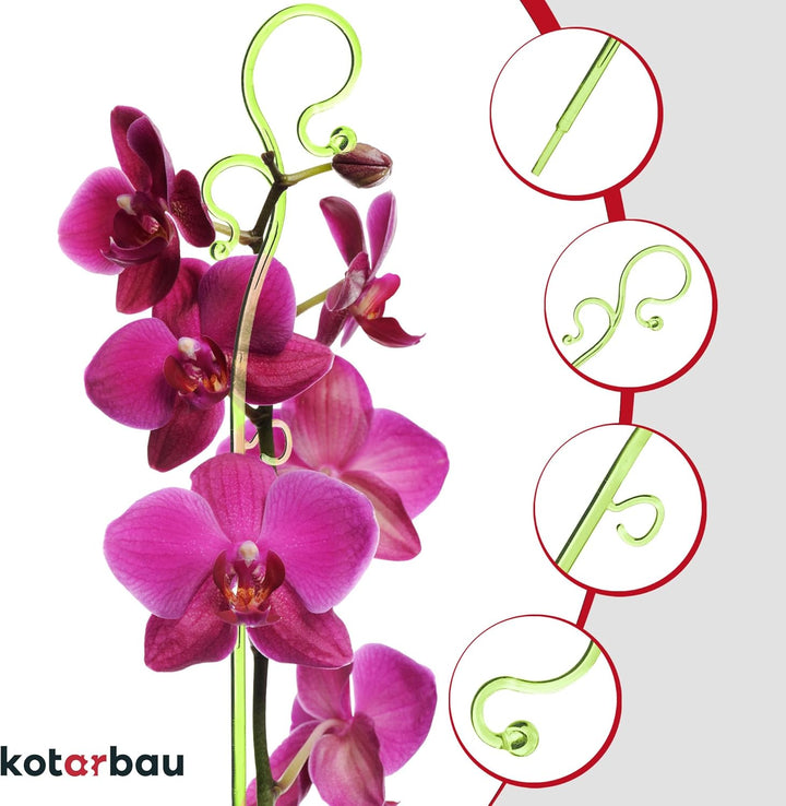 KOTARBAU® 6er Set Pflanzenstütze Grün PVC 39 cm Blumenstütze Rankhilfe Zimmerpflanzen Blumenstütze G
