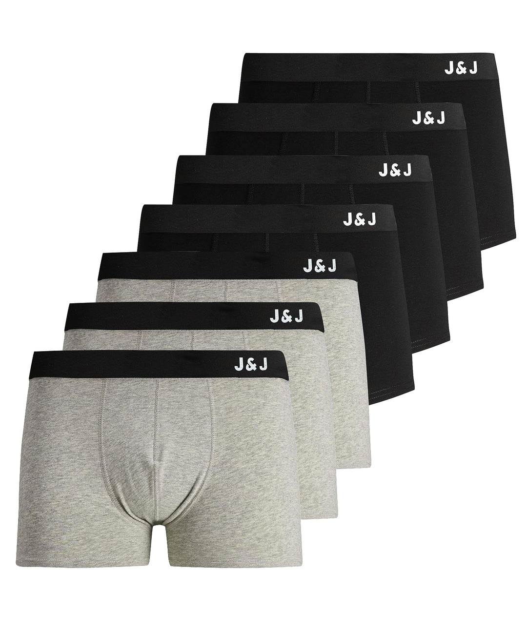 JACK &amp; JONES Male Boxershorts 7er-Pack Boxershorts S 7er Pack (4x Schwarz, 3x Light Grey Melange), S