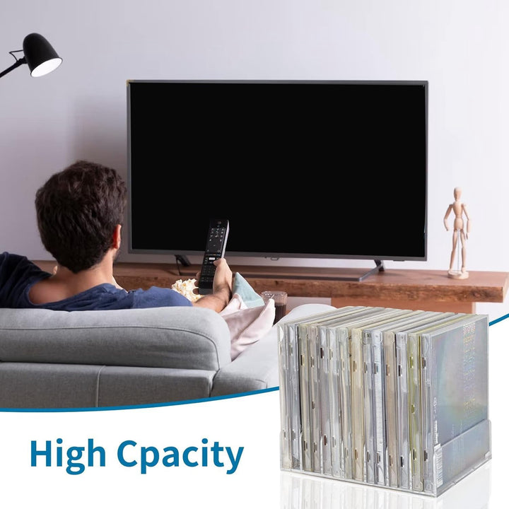 Kopinma Acryl CD Regal 4er-Pack Durchsichtiger CD-Aufbewahrungsständer, CD/DVD Tablett Archivierungs