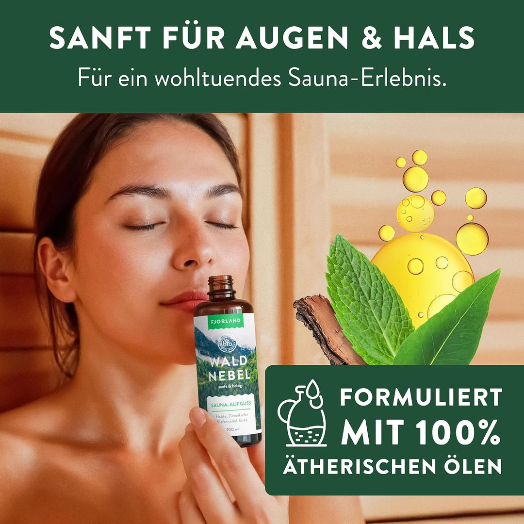 FJORLAND Saunaaufguss Set BIO - verschiedene Saunadüfte 4 x 100 ml - Premium Saunaaufgüsse als Sauna
