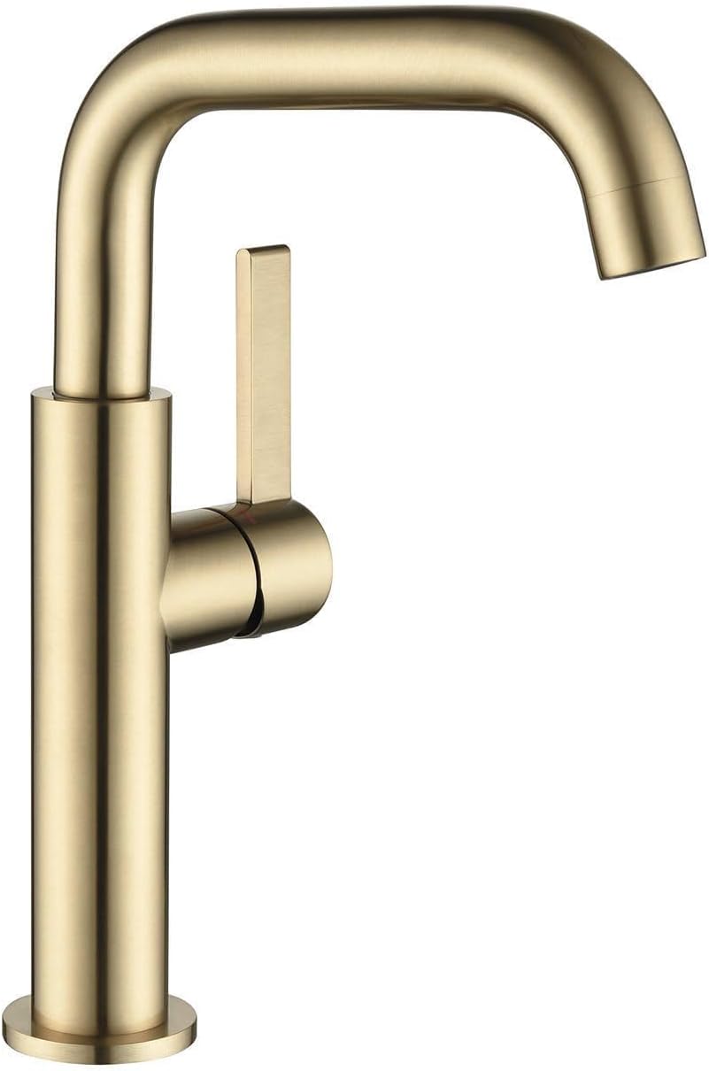 ONECE Wasserhahn Bad Hoch Gold, 360° Drehbar Waschtischarmatur, Einhebel Mischbatterie für Aufsatzwa