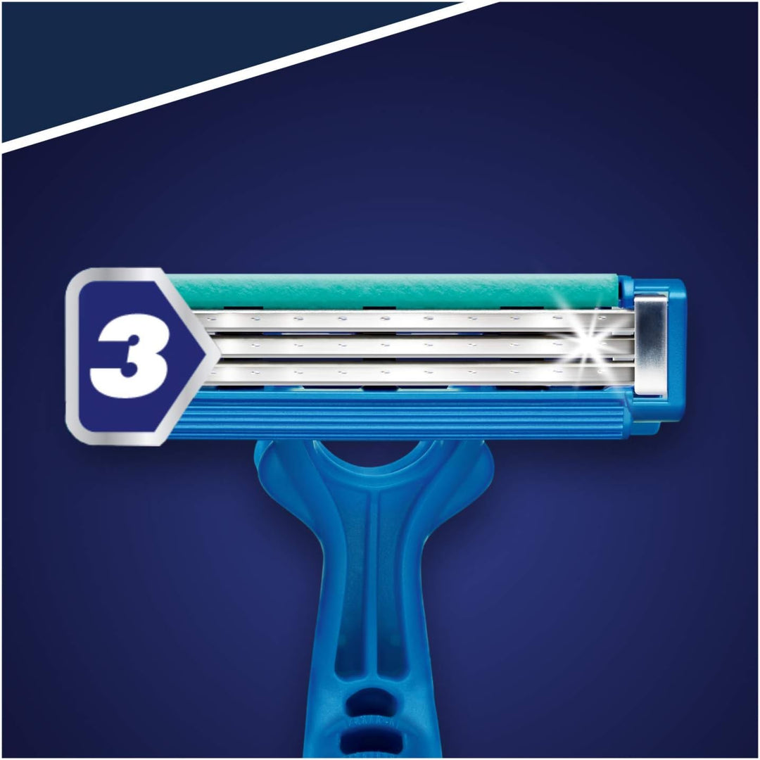 Gillette Blue 3 Simple Einwegrasierer Männer, 8 Rasierer mit 3-fach Klinge, fixierter Klingenkopf, F