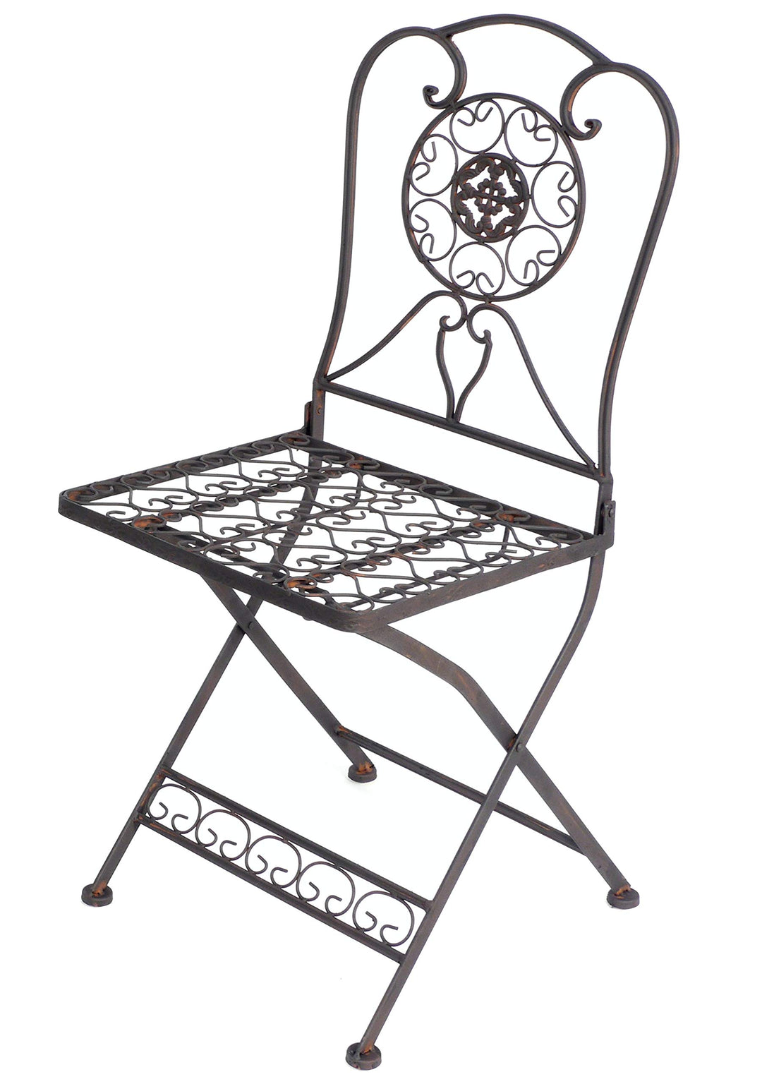 Gartenstuhl Metall Tecla 17921 Metallstuhl Stuhl Garten Vintage Eisen Nostalgie Eisenstuhl Braun Ant