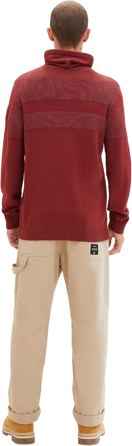 TOM TAILOR Herren 1038247 Strick-Snood aus Baumwolle (1er Pack) L 32220 - Burned Bordeaux Red, L 322
