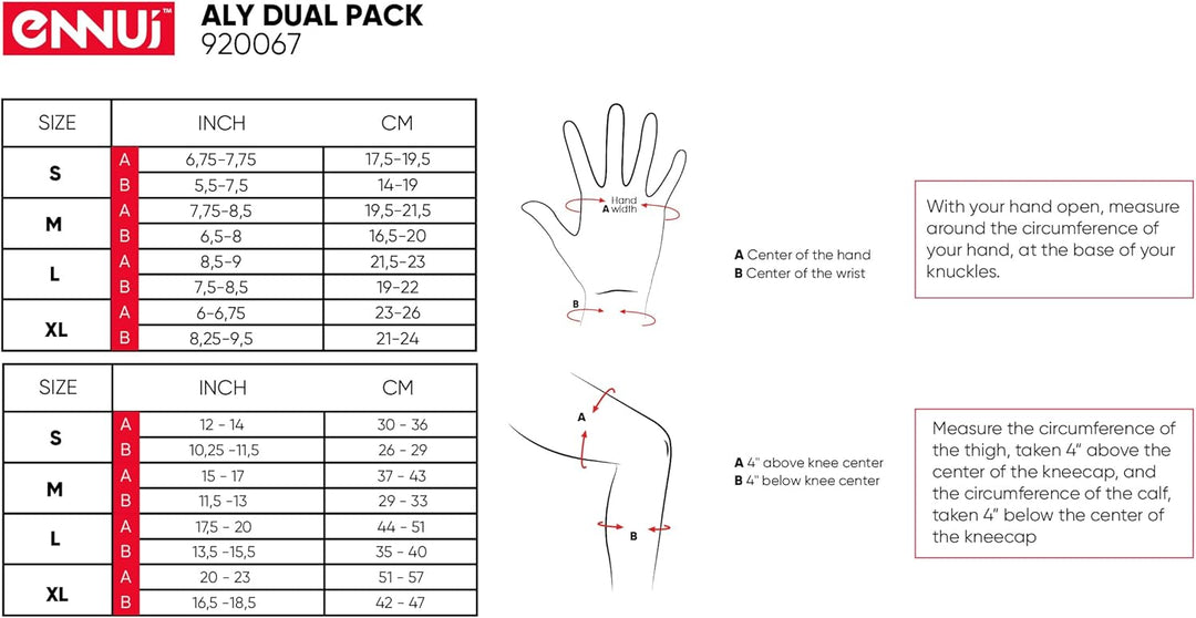 Ennui Aly Dual Protektoren Schutz Set, Knie &amp; Handgelenk Schwarz S, Schwarz S
