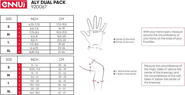 Ennui Aly Dual Protektoren Schutz Set, Knie &amp; Handgelenk Schwarz S, Schwarz S