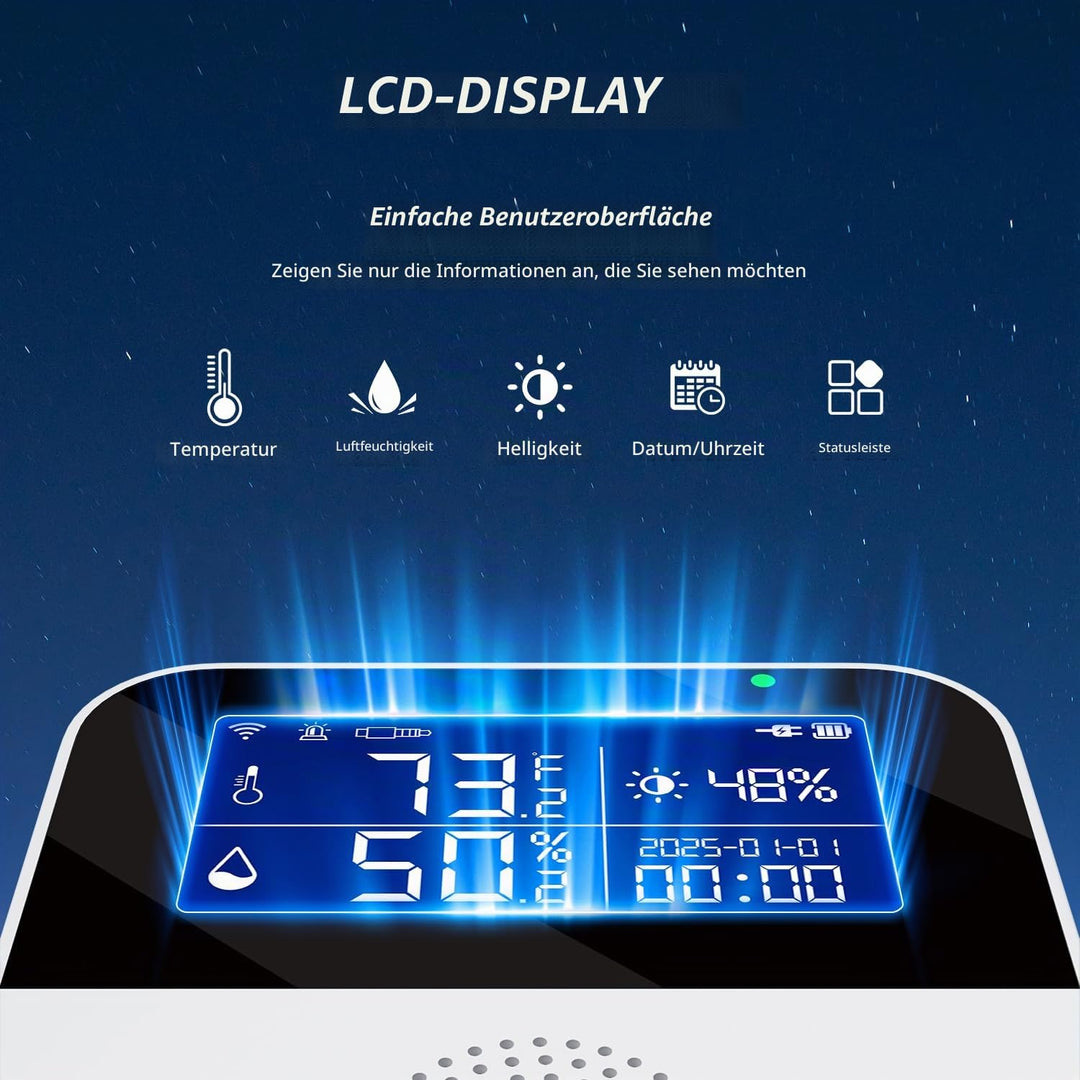 WiFi Temperature Sensor with Waterproof External Probe,Tuya Smart Temperature Humidity Monitor with