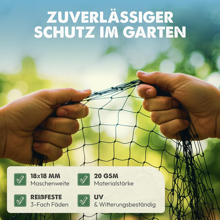 Teichnetz feinmaschig, 5 x 5 Meter, Witterungs- &amp; UV-beständig, Vogelnetz, Hühnernetz, Balkonnetz, N