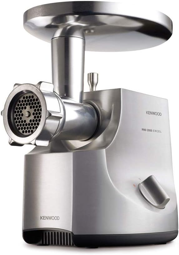 Kenwood Fleischwolf MG700, 3 Edelstahl Lochscheiben, 2 Wurstfüll-Aufsätze, 1 Kebbe-Aufsatz, grosse E