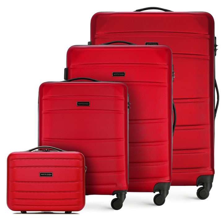 WITTCHEN Koffer-Set 4tlg. Trolley Koffer Reisekoffer aus ABS Hartschalen Trolley 4 Rollen Kombinatio