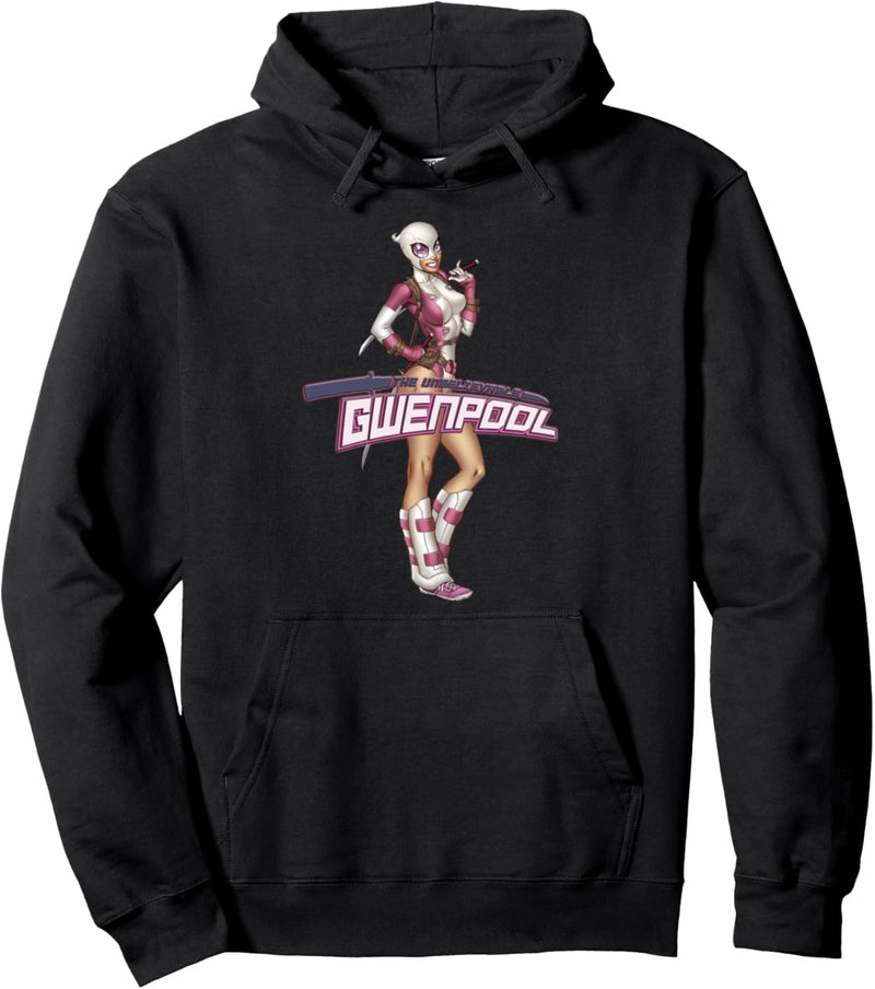 Marvel Gwenpool Classic Pinup Stance Logo Pullover Hoodie