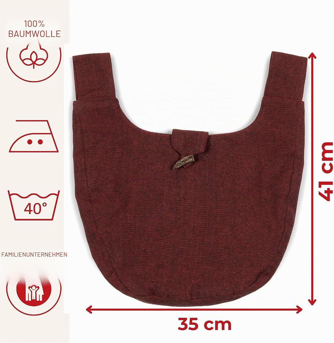 Mittelalter-Tasche Gürteltasche Baumwolle Modell: Egil Dunkelrot, Dunkelrot