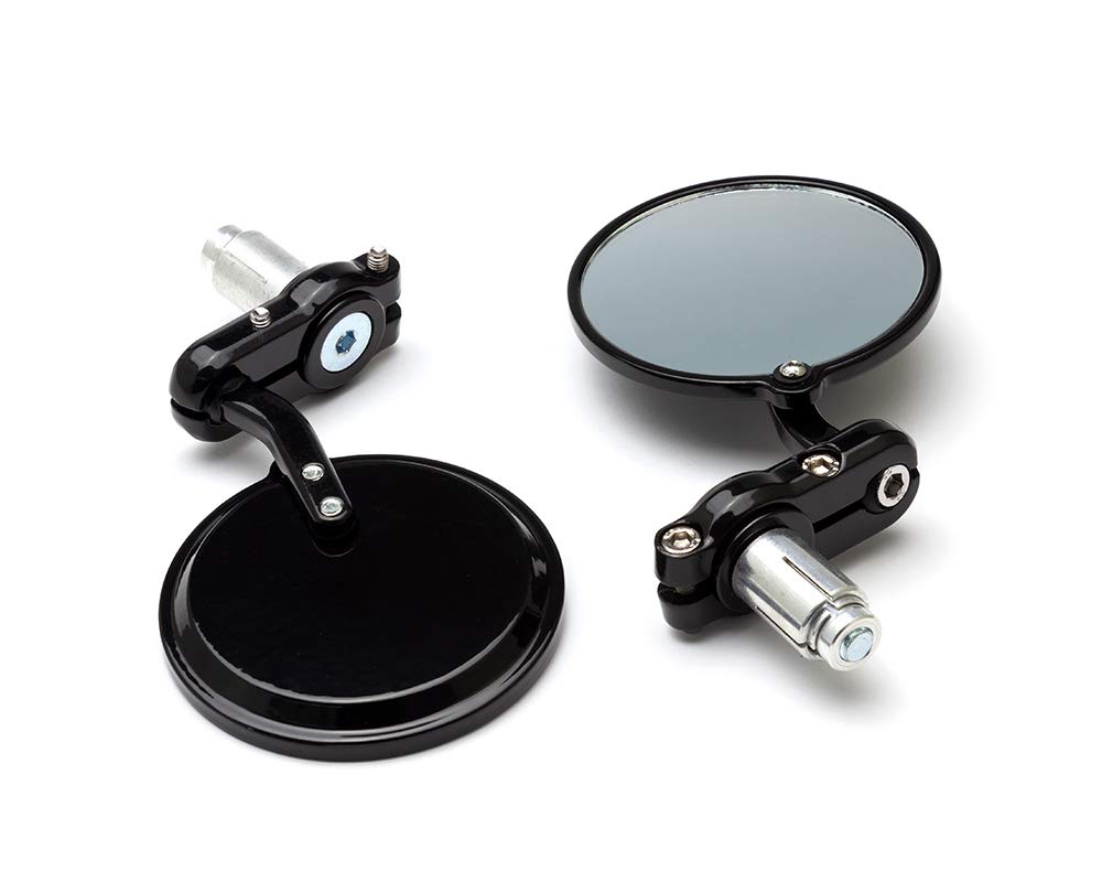 Motorrad Lenkerende Spiegel Schwarz Aluminium für 22mm (7/8 ") Lenker - Hochwertig