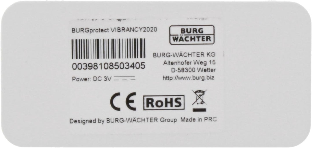 Burg Wächter Vibrations-Sensor innen, batteriebetrieben, Erschütterung Alarm, mit BURGprotect Smart