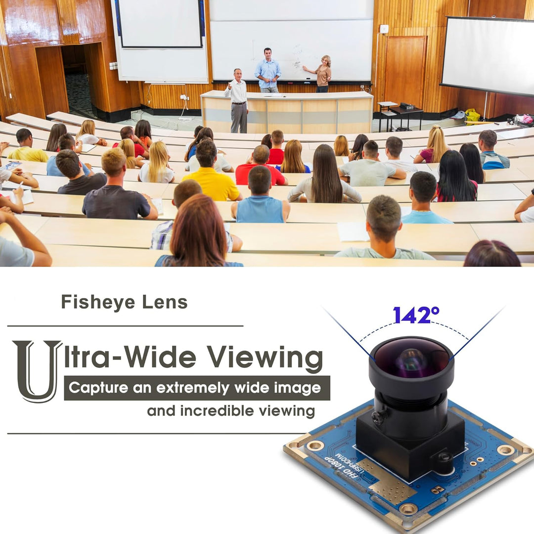 Svpro Webcam Weitwinkel 170 Grad Fischaugenobjektiv-Kamera USB Full HD 1080P 30fps Web-Kamera für Li