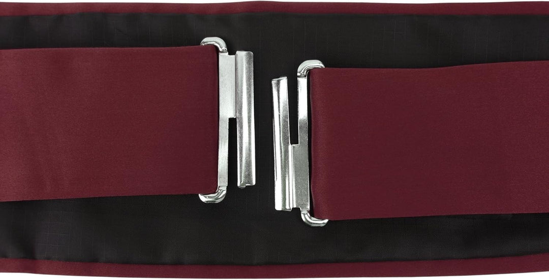 TigerTie Kummerbund Einstecktuch Satin Fliege in einfarbig Uni - Schärpe Leibbinde Bordeaux, Bordeau