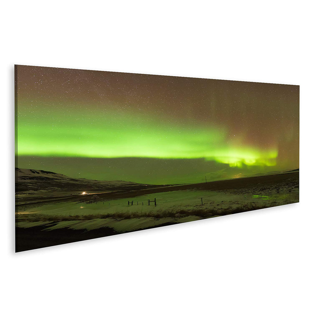 islandburner Bild auf Leinwand Nordlicht Aurora Borealis Klarer Himmel Nacht Island Natürliches Land