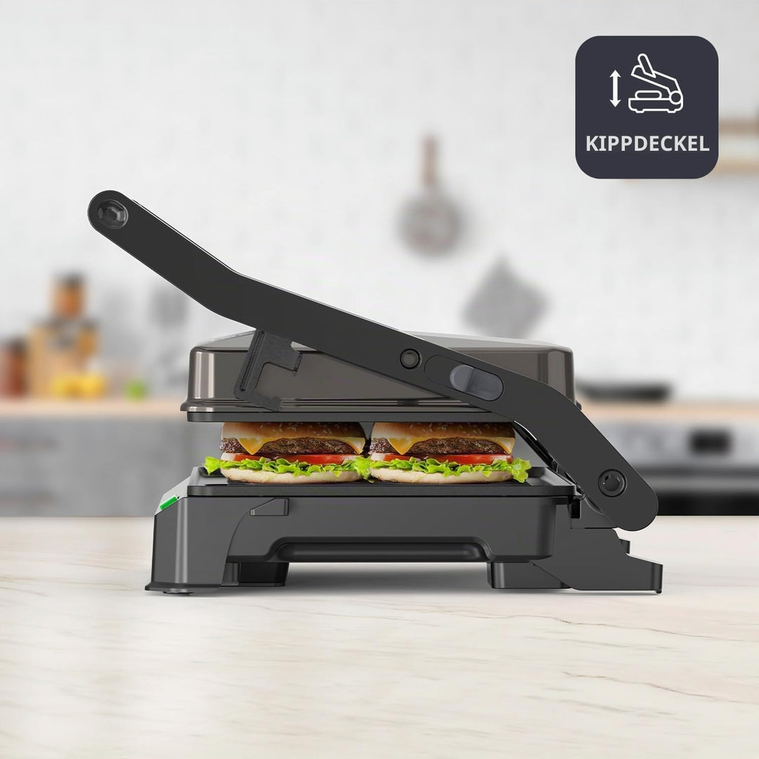 Black+Decker – Grill BXGR1001E | 1000W | 180°-Öffnung | Platten 23×14,5 cm | Antihaft PFOA-frei | Sc