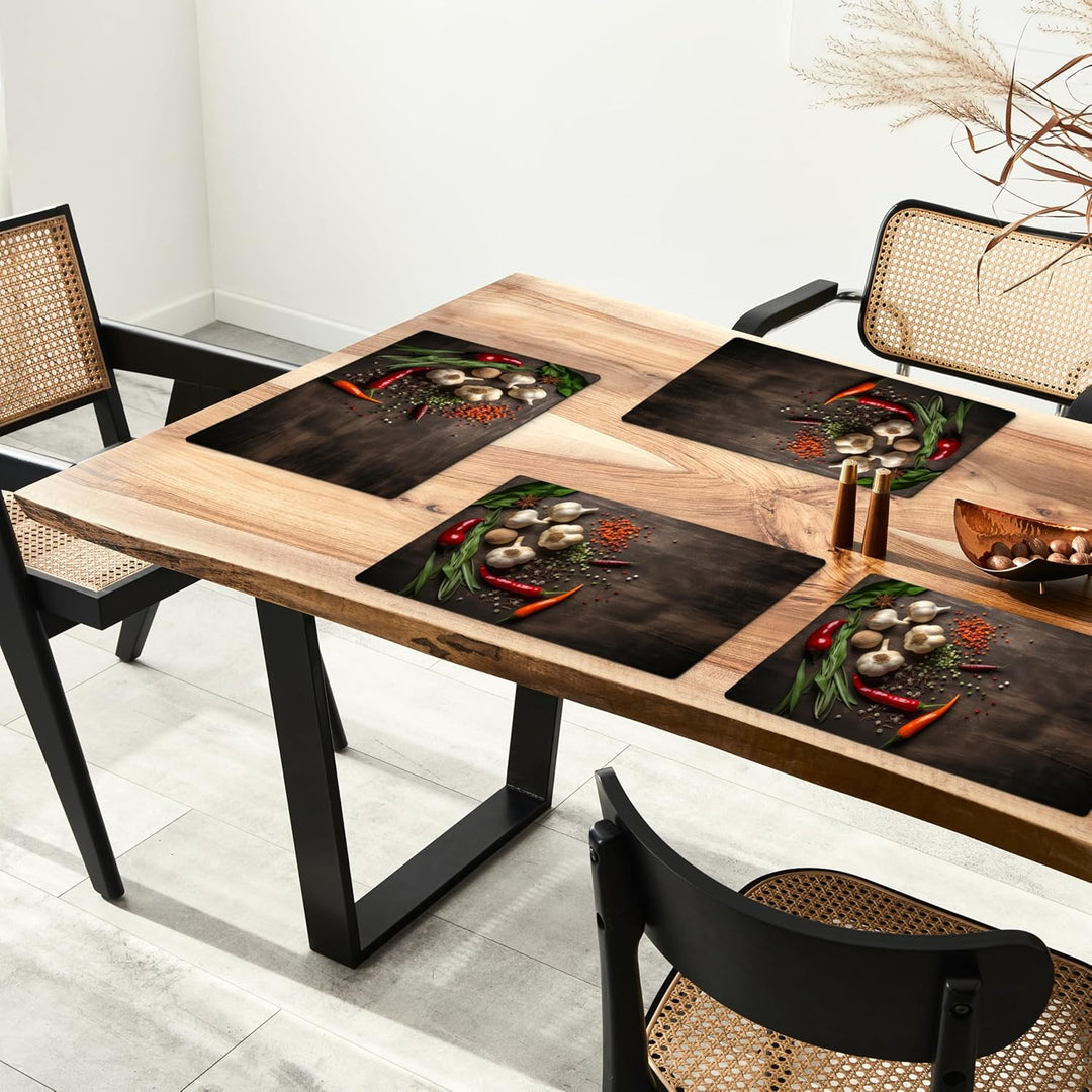 KitchenYeah© Platzsets Abwaschbar 6-Teilig 45x30 cm Tischsets Platzdeckchen rutschfeste Platzset Unt
