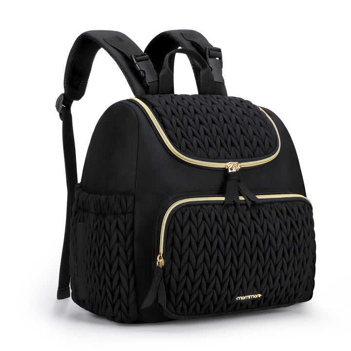 mommore Wickeltasche, kleiner Wickelrucksack, stylischer Baby-Reiserucksack mit isolierten Fächern,