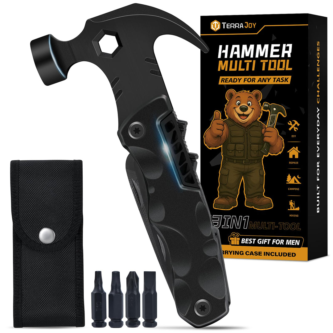 Camping Multitool – Geschenke für Männer &, Vater, Ehemann – 13-in-1 Multitool, Hammer, Flaschenöffn