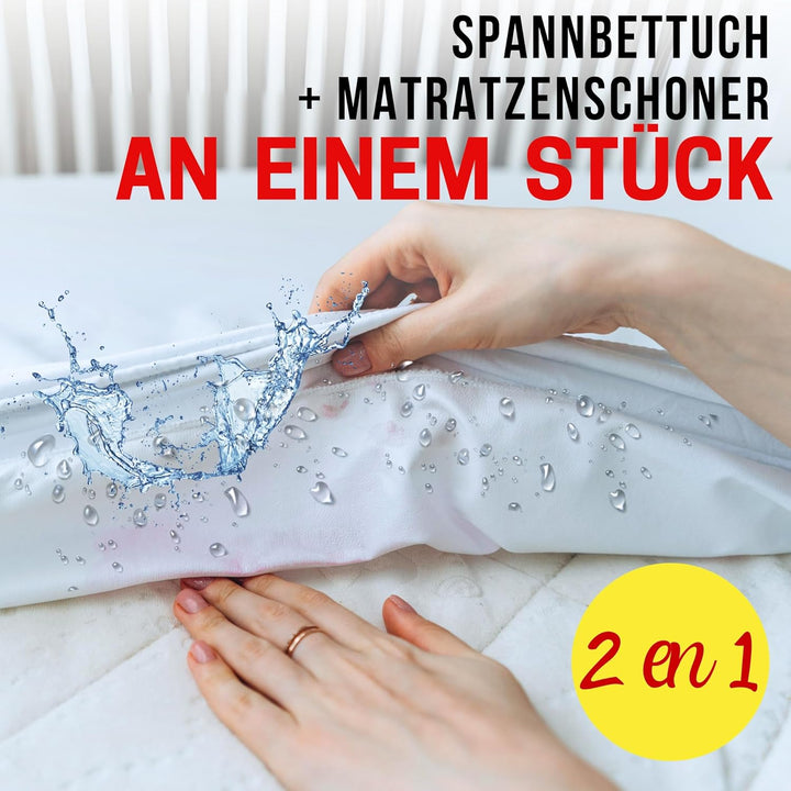 Bisoo Spannbettlaken 50x100 cm für Lauf, Krabbelgitter und Reisebett - wasserdichte Leintuch Matratz