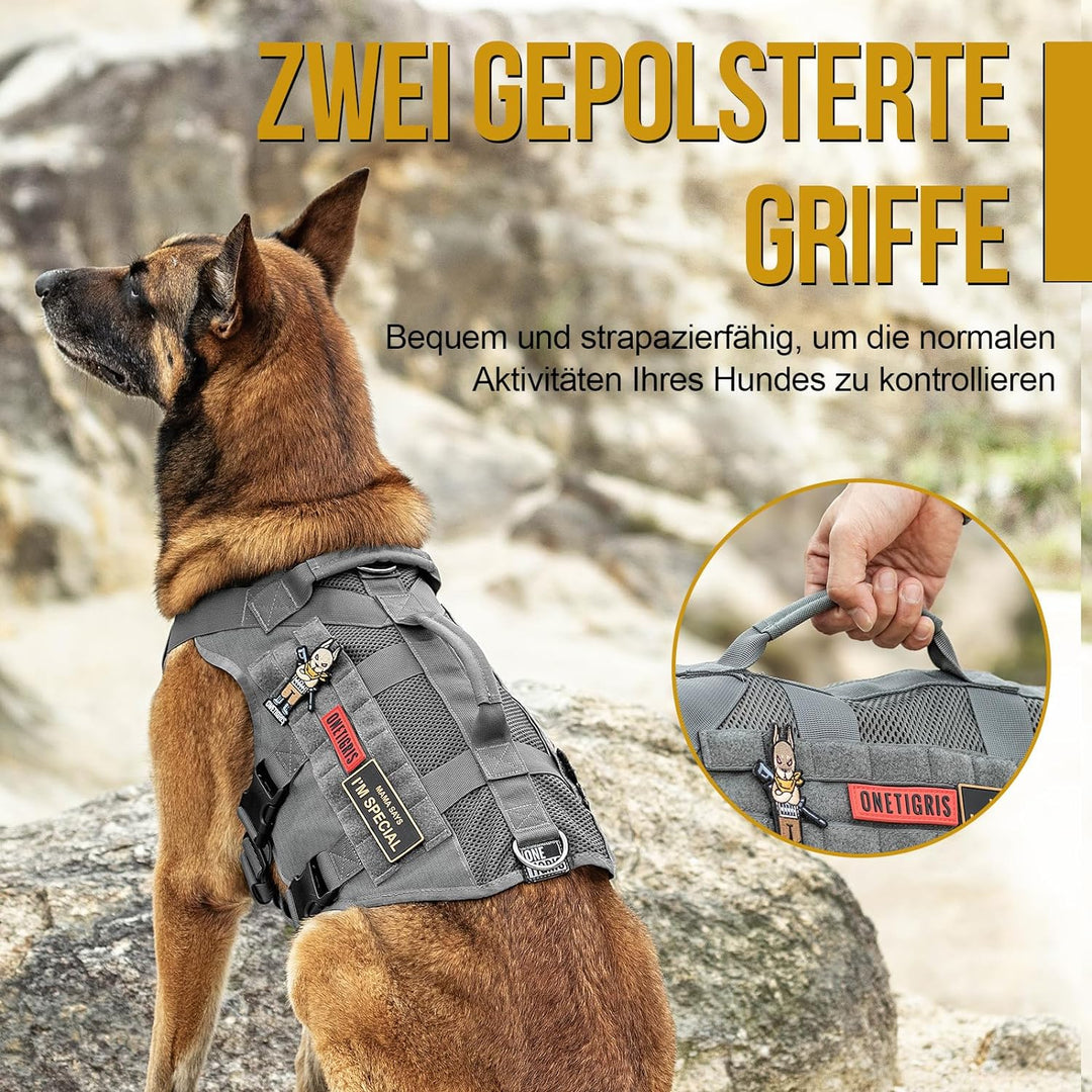 OneTigris No-Pull Hundegeschirr, AIRE MESH Einstellbar Sicherheitsgeschirr Ultra Atmungsaktiv für Gr