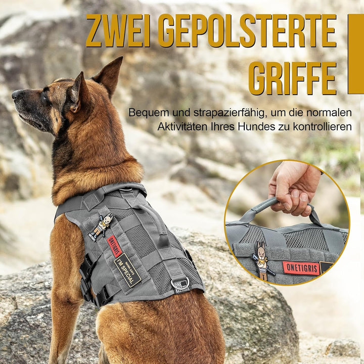 OneTigris No-Pull Hundegeschirr, AIRE MESH Einstellbar Sicherheitsgeschirr Ultra Atmungsaktiv für Gr