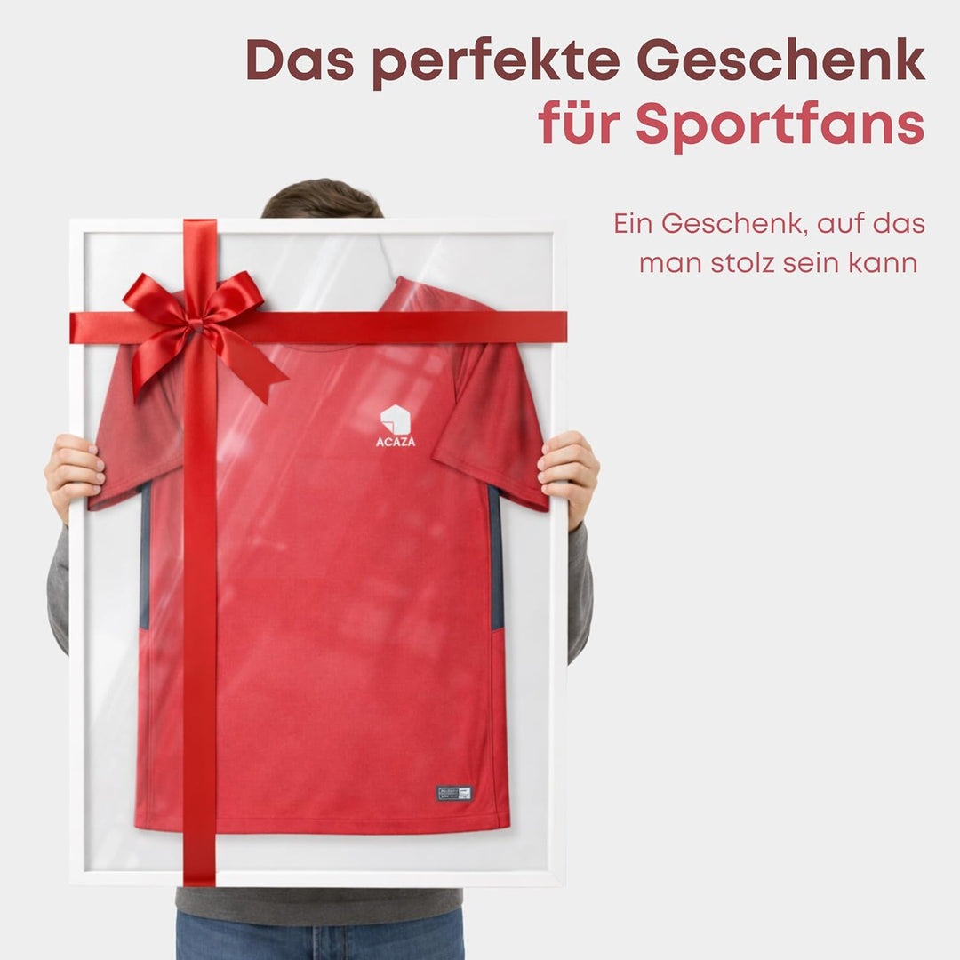 ACAZA Trikotrahmen 60 x 80cm, 3D Bilderrahmen tief zum befüllen mit Fussball-, Eishockey-, Rugby-, N