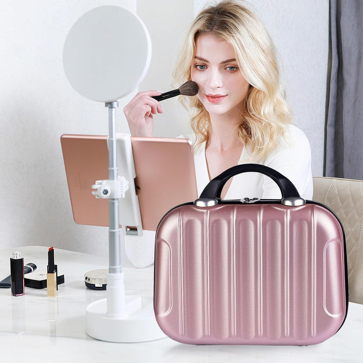 Balakaka Kosmetikkoffer Hartschale Damen,14 Zoll ABS Beauty Case Hartschale mit Handgriff und Reissv