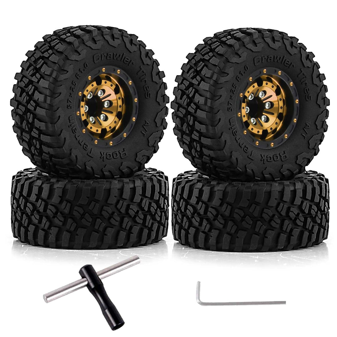 KEEDA 57mm RC Reifen und Räder, 1,0 Zoll Micro Beadlock Felge für 1/18 TRX4M 1/24 RC Crawler Car Axi