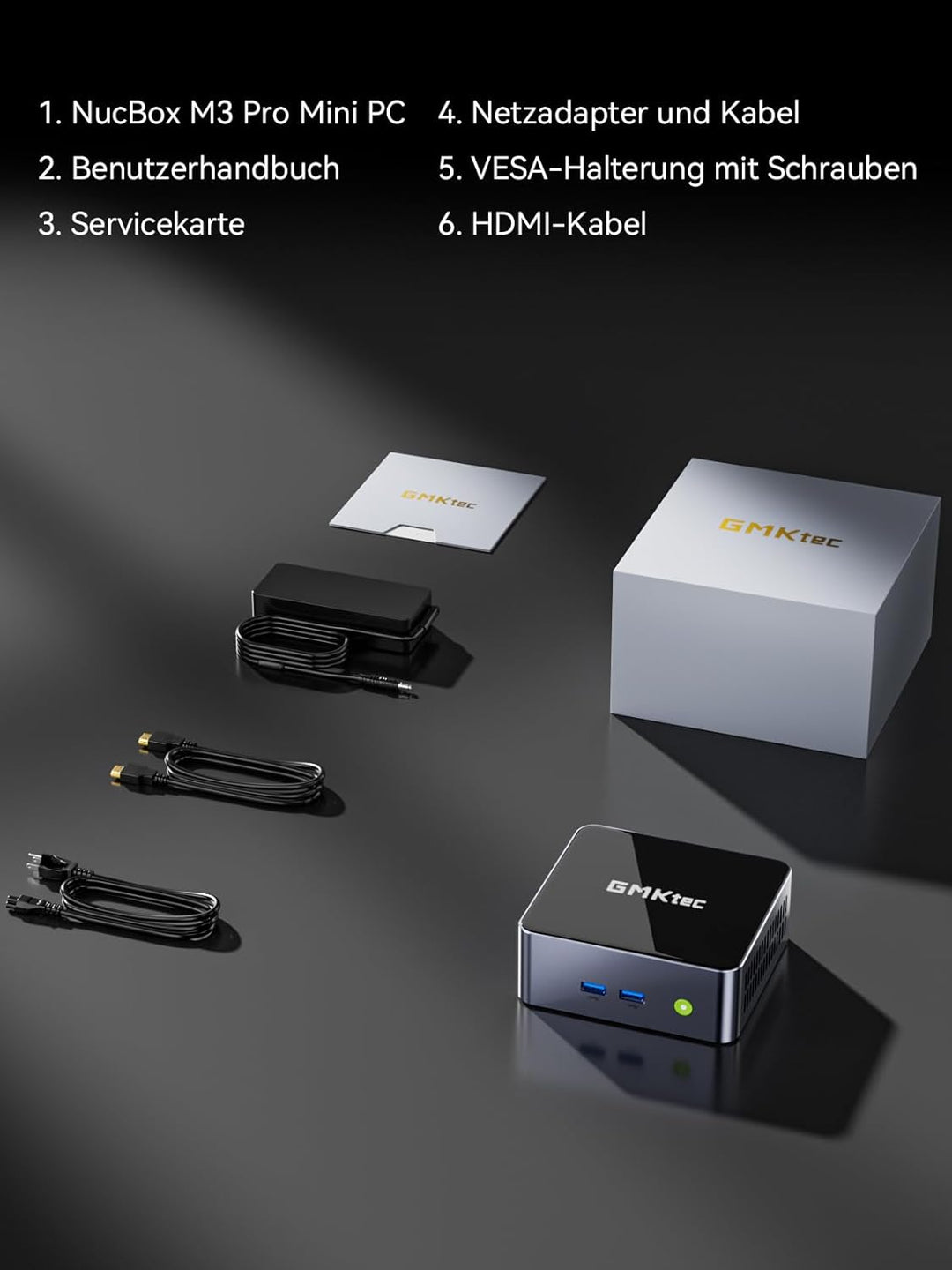 GMKtec M3 Pro Mini-PC mit Intel Core i5-13500H (12C/16T bis zu 4,7 GHz), 16 GB DDR4 RAM + 1 TB NVMe