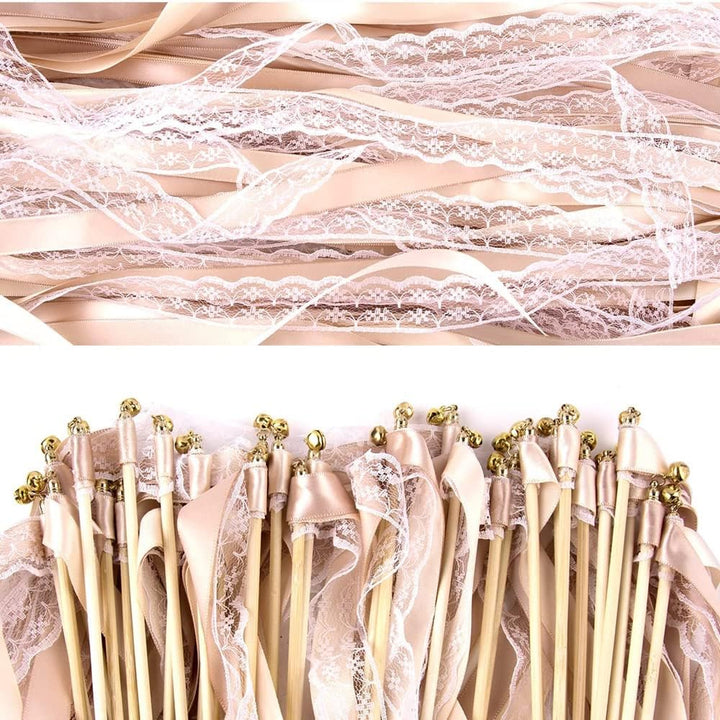 30 Stück Wedding Wands Hochzeit mit Glocke,Zauberstäbe Hochzeit Luftschlangen,Wedding Twirling Strea