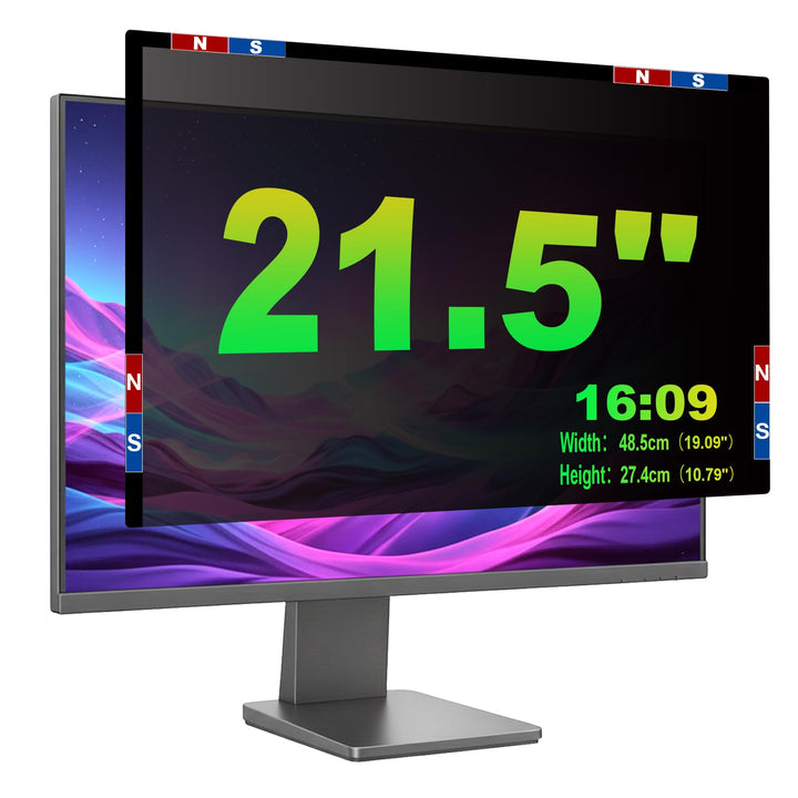 Magnetischer Sichtschutzfolie für 21.5 Zoll 16:9 Monitor | Blaulichtfilter &amp; Blendschutz,Abnehmbar B