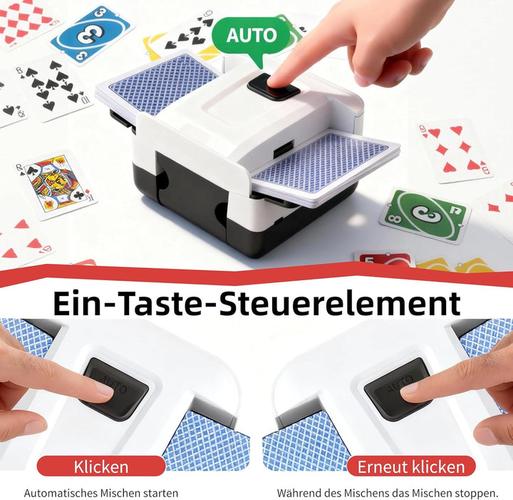 Kartenmischmaschine Elektrische - Automatischer Mischmaschine Karten, Kartenmischgerät für 1-2 Decks