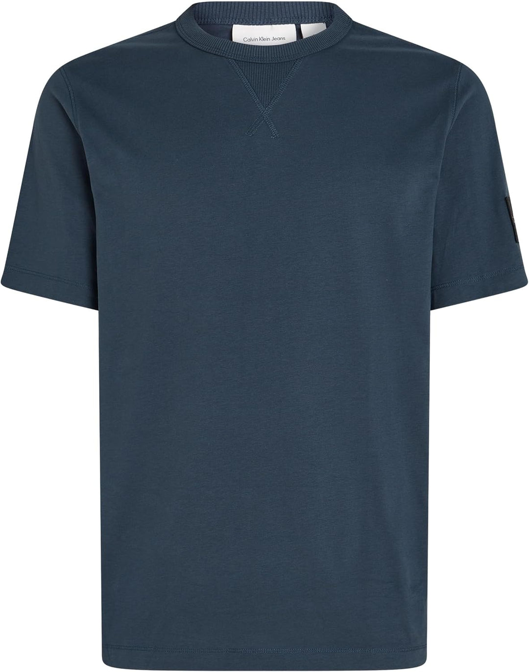 Calvin Klein Herren T-Shirt Kurzarm Regular Tee mit Logo-Badge XXS Blue (Ink), XXS Blue (Ink)