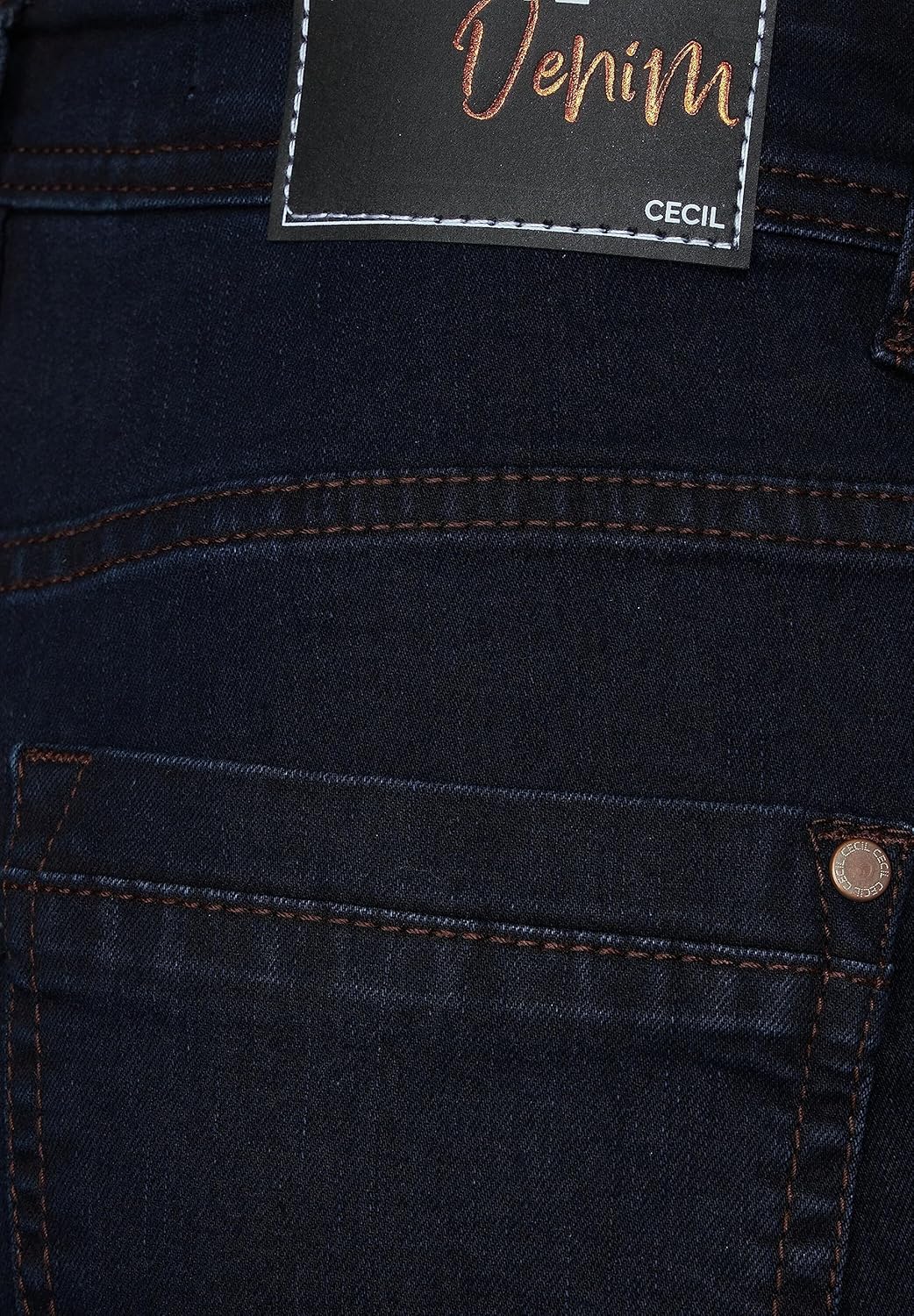 Cecil Damen Jeanshose Slim und High 26W / 34L Blue Black Washed, 26W / 34L Blue Black Washed