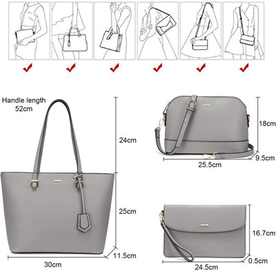 LOVEVOOK Handtasche Damen Shopper Schultertasche Umhängetasche Damen Geldbörse Kartenpaket Tragetasc