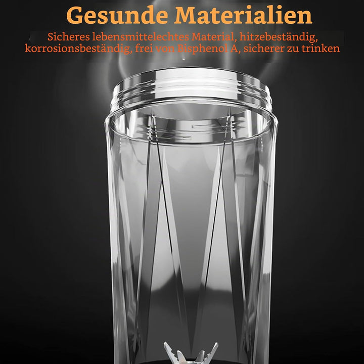 Smoothie Maker,Tragbarer Mixer/Blender 700ml,Leistungsstarker Mini Mixer To Go,6000 mAh Batterie,Por