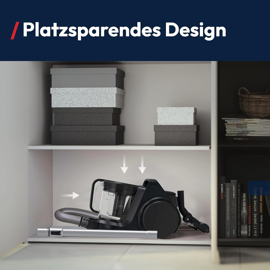 Hoover HP2 leistungsstarker Bodenstaubsauger ohne Beutel für Hartböden & Teppiche, leicht & kompakt,