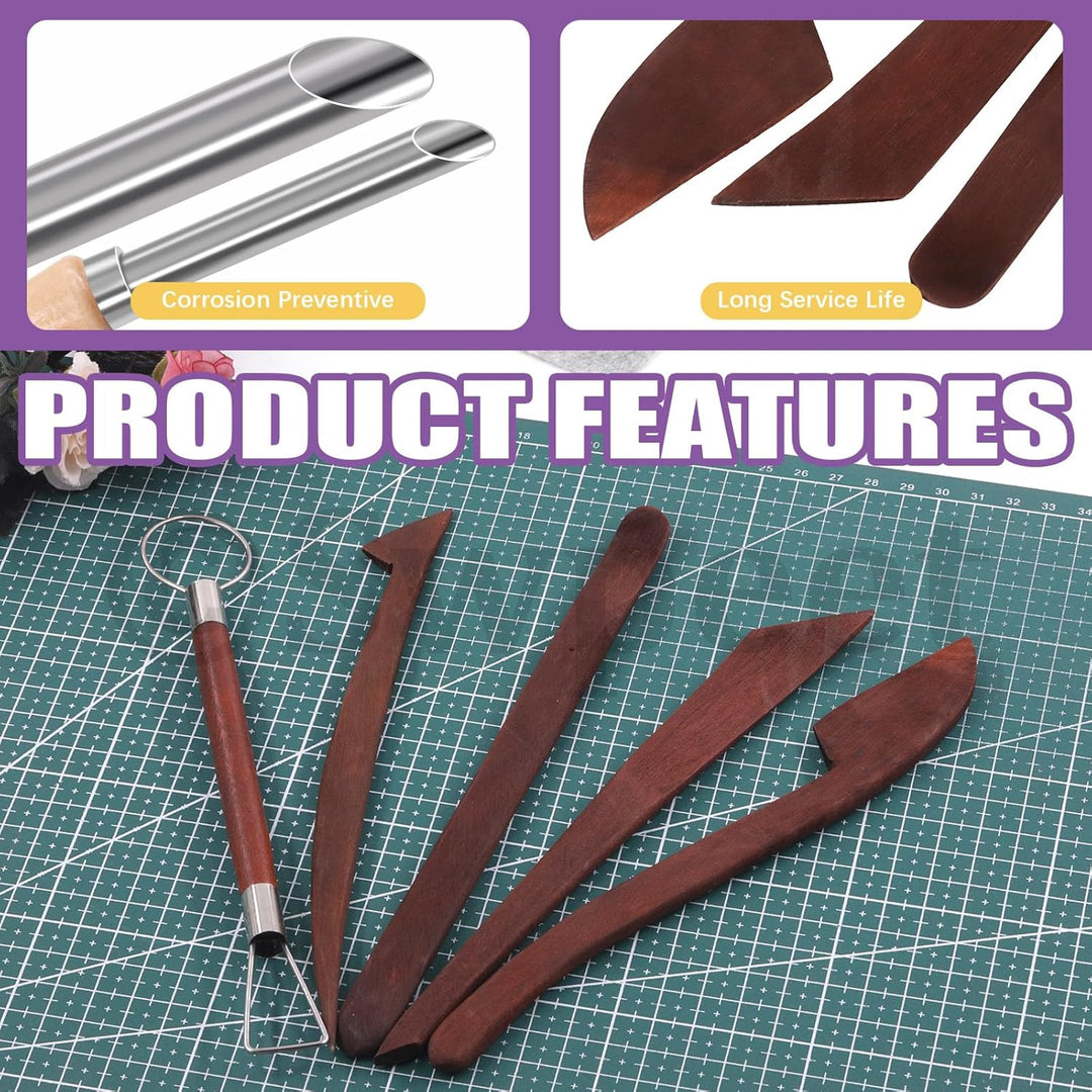 Swpeet 12Pcs Modellierung Clay Sculpting Tools Kit, Kreisförmige Clay Hole Cutters, Gummispitzen Sti