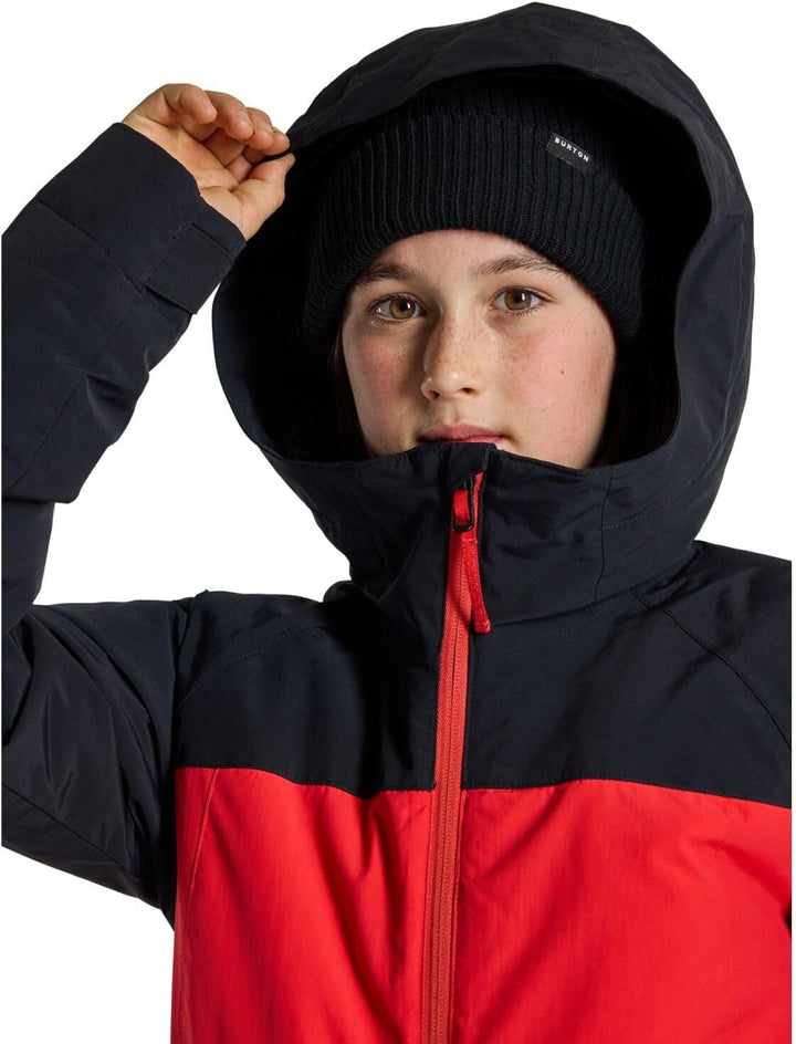 Burton Jungen Lodgepole Snowboardjacke 140 True Black/Tomato, 140 True Black/Tomato